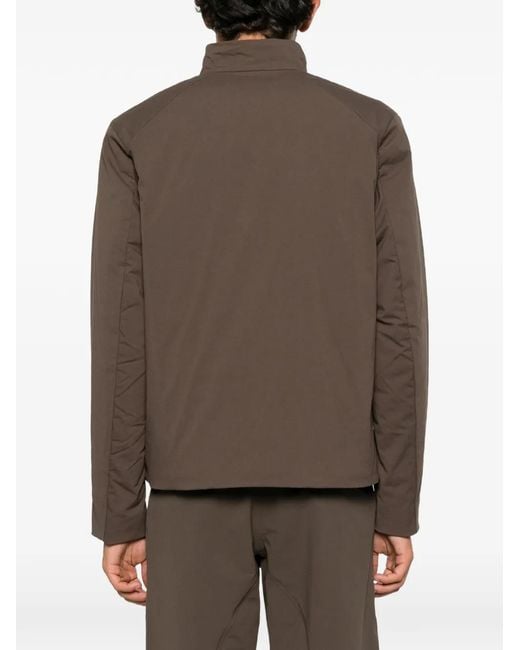 Veilance Brown High-Neck Zip-Up Jacket for men