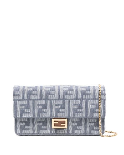Bolso mini con logo FF Fendi de color Gray