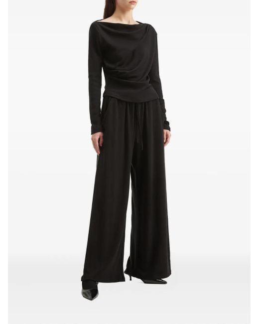 B+ AB Black Draped Wide-Leg Set