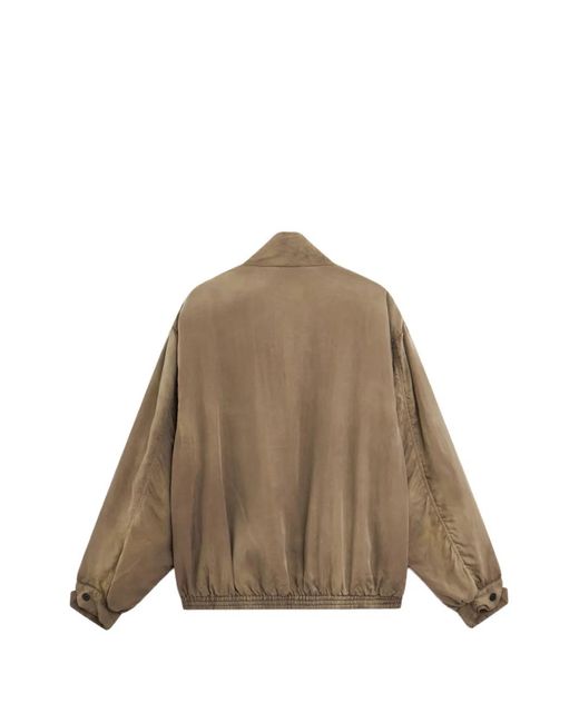 Ssstein Brown Zip-Up High-Neck Jacket for men