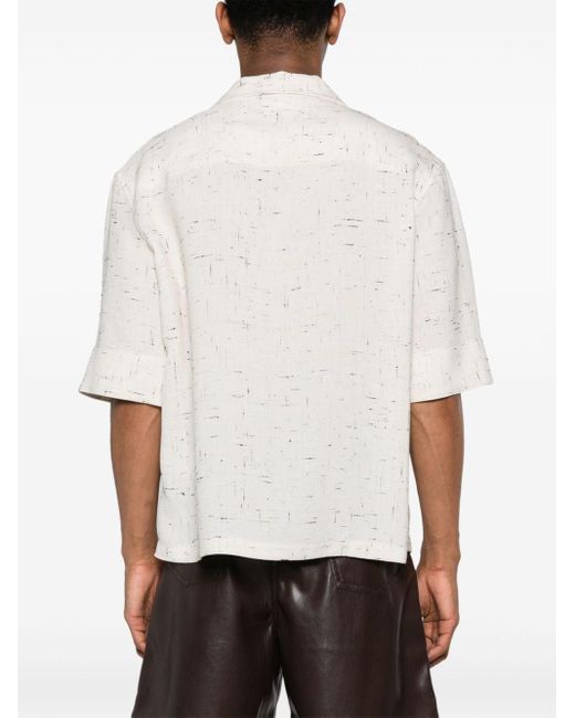 Bottega Veneta White Camp-collar Shirt - Men's - Viscose/silk/polyester for men