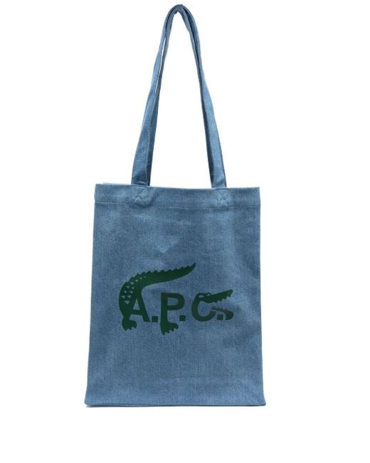 Lacoste Blue X A.p.c. Logo-print Tote Bag