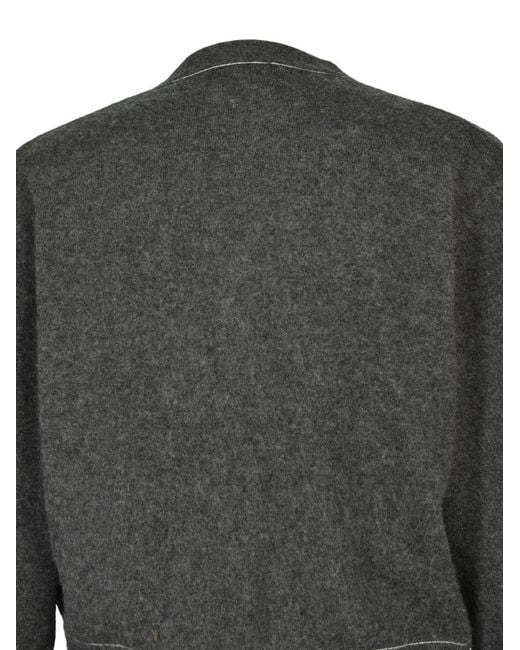 MASU Black Cardigan À Boutonnière for men
