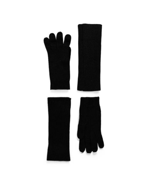 MICHAEL Michael Kors Black Ribbed-Knit Gloves