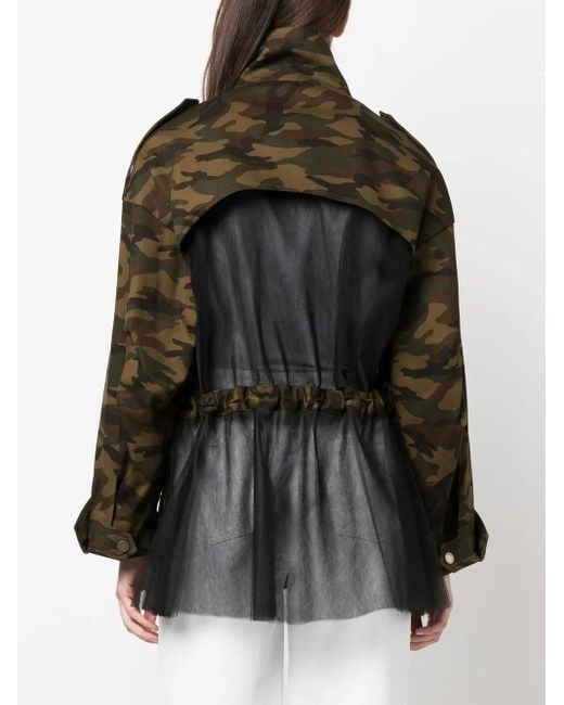 Monse Black Deconstructed Camouflage Jacket