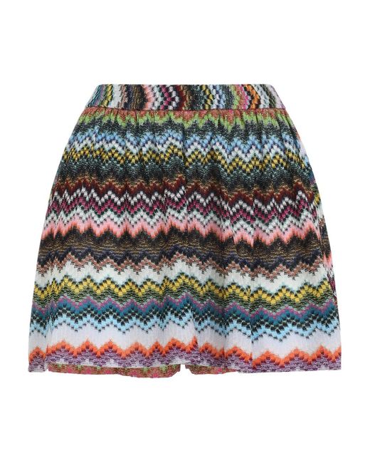 Missoni Gray High-Waisted Shorts With Chevron Pattern