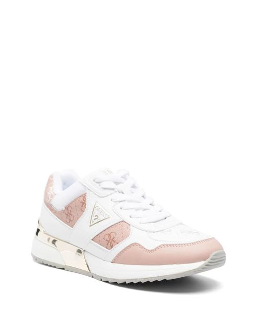 Guess White Kynneth Logo-Detail Platform Sneakers