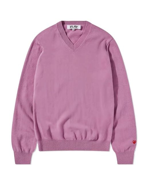 Pull À Col V COMME DES GARÇONS PLAY en coloris Purple