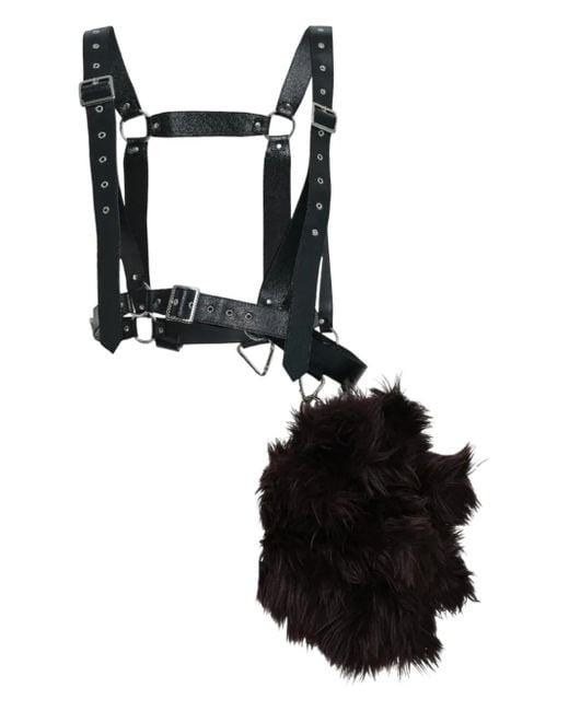Noir Kei Ninomiya Black Faux-Leather Harness Vest
