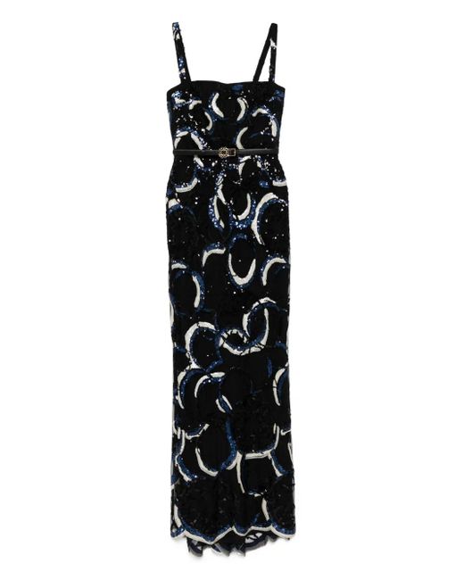 Elie Saab エンブロイダリー ロングドレス Black