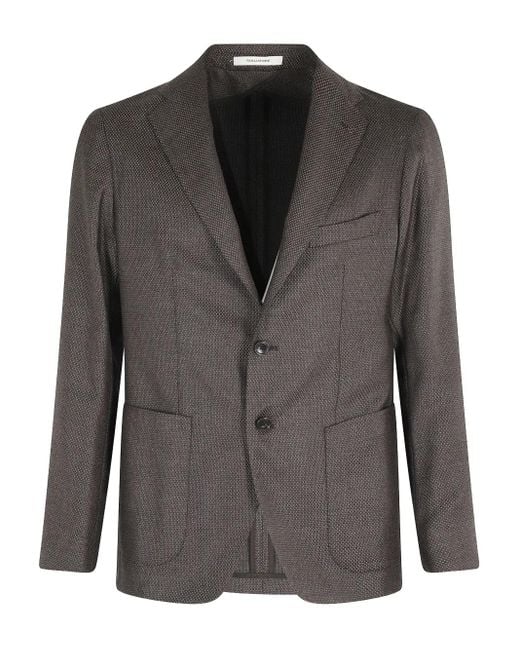 Tagliatore Black Textured Two-Button Blazer for men