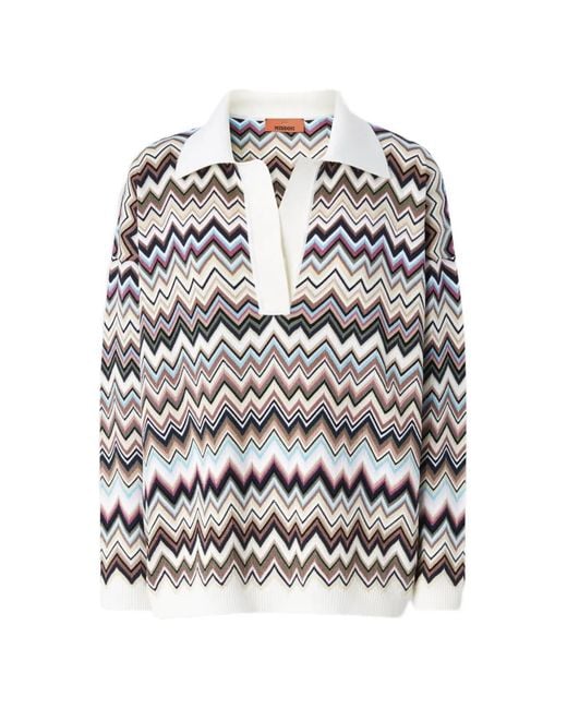 Missoni White Zigzag-Knit Sweater