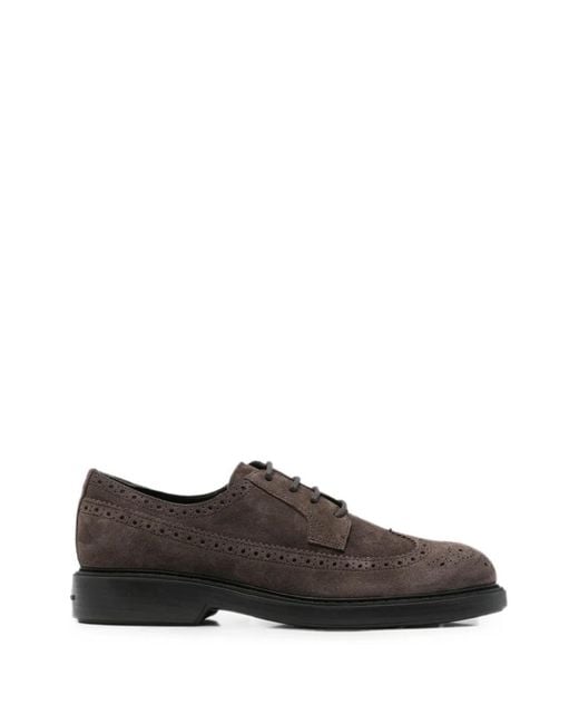 Hogan Gray Brogue-Detail Sneakers for men