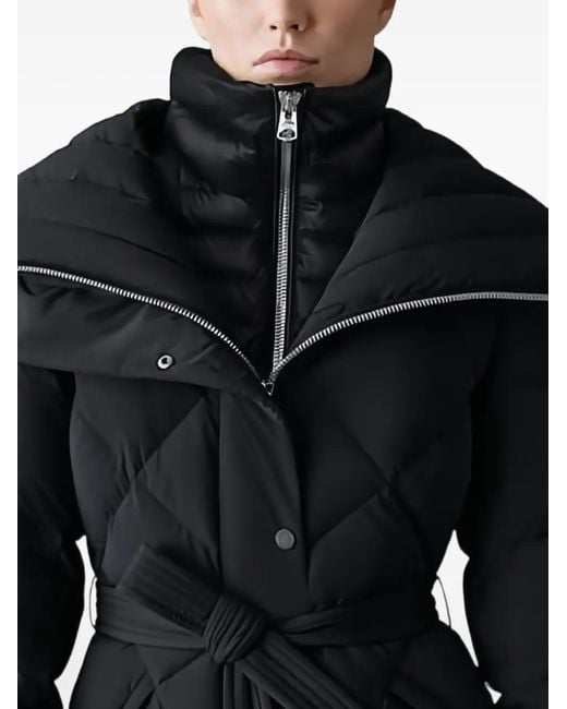 Mackage Blue Laurella Diamond-Quilted Belted Coat