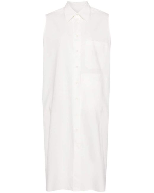 MM6 by Maison Martin Margiela White Cotton Poplin Midi Dress