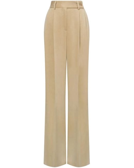 Alberta Ferretti Natural Wide-Leg Trousers