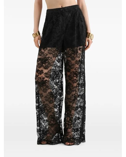 Dolce & Gabbana Black Lace Trousers