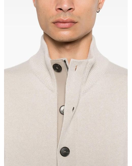 Brioni White Cashmere Cardigan for men