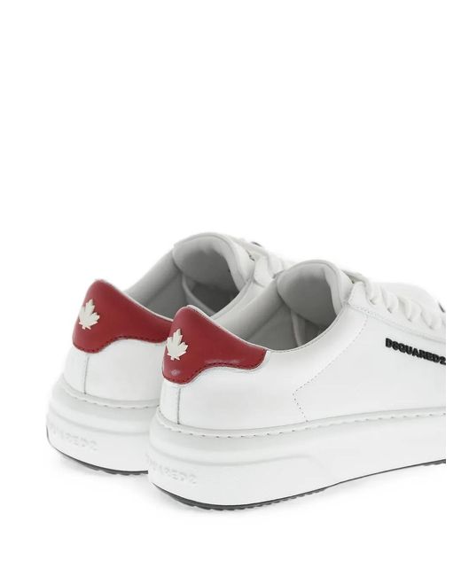DSquared² White Bumber Leather Sneakers