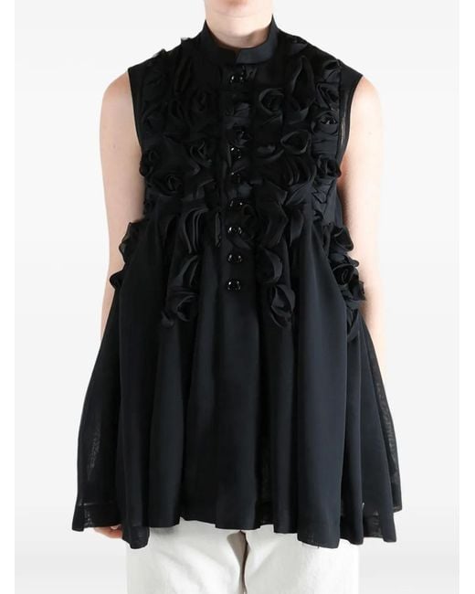 Comme des Garçons Black Rosette Button Shirt