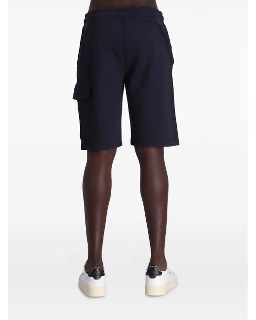 C P Company Blue Lens-Detail Drawstring Track Shorts for men