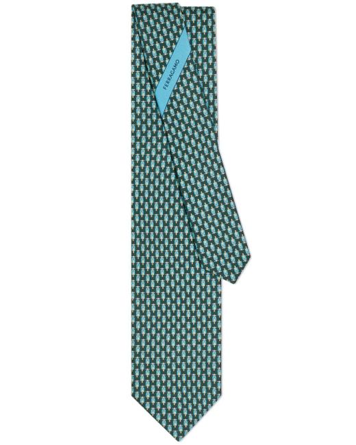 Ferragamo Green Scooter Print Tie for men