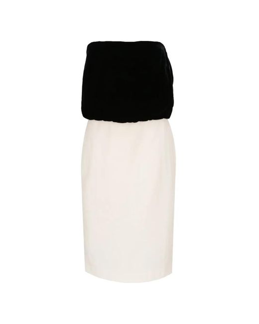 Tom Ford Black Strapless Velvet-Panel Dress