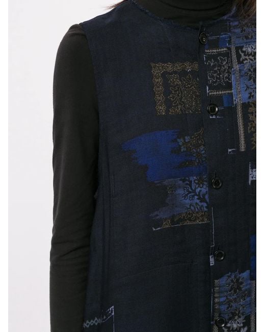 Y's Yohji Yamamoto Blue Abstract Print Knitted Dress