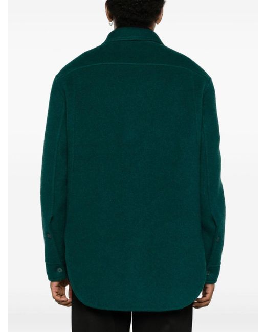 Lanvin Green Wool-mohair Cocoon Overshirt for men
