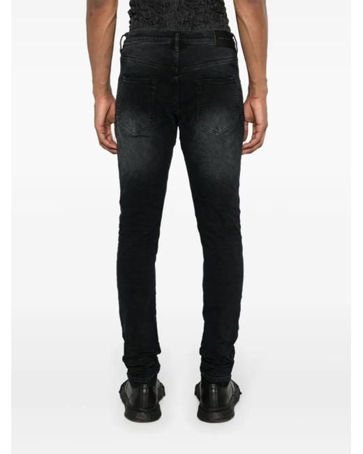 Purple Brand Halbhohe Skinny-Jeans in Black für Herren