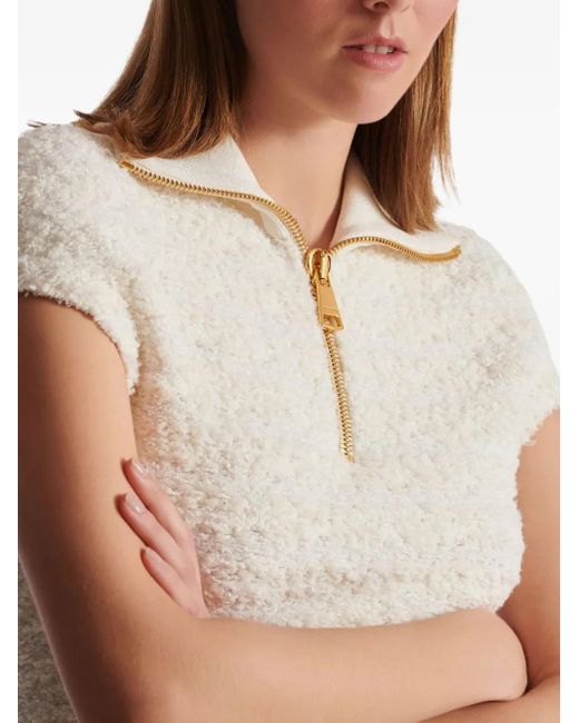 Top Con Zip di Balmain in White