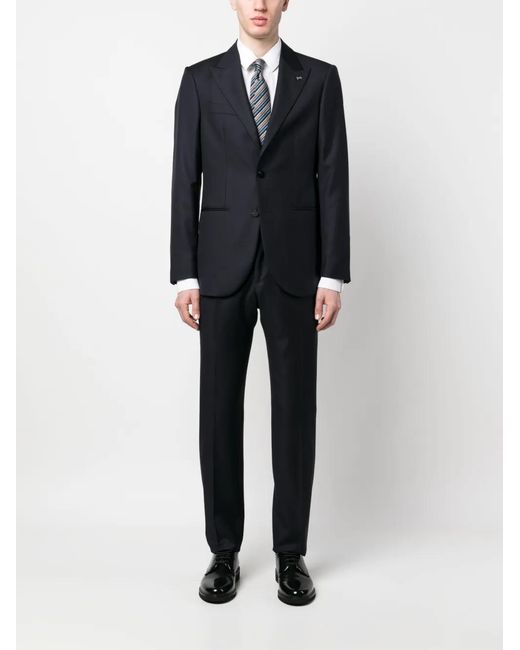 D4.0 Blue Single-Breasted Wool Suit for men