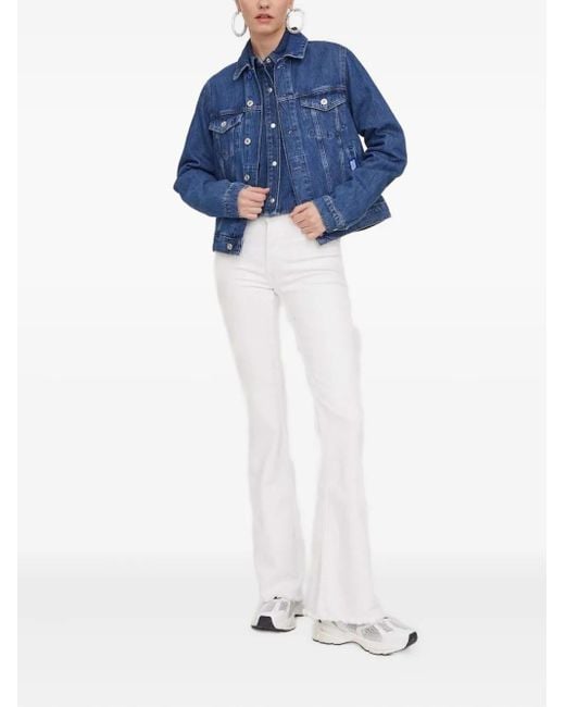 Karl Lagerfeld Blue Logo-Patch Denim Jacket