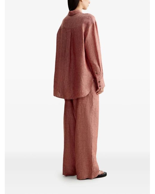 12 STOREEZ Red Drawstring Linen Trousers