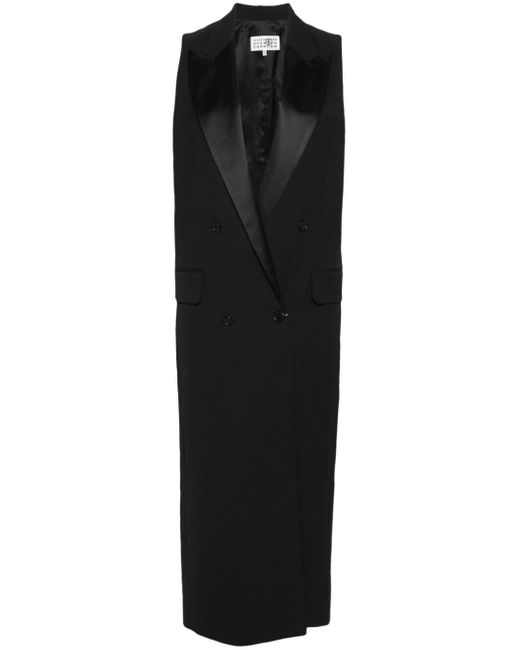 Manteau croisé à design sans manches MM6 by Maison Martin Margiela en coloris Black
