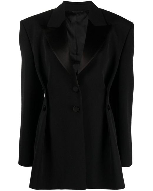 Givenchy Black Pleated Single-breasted Wool Blazer