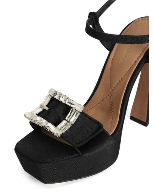 Dolce & Gabbana Black Jeweled Buckle Sandals