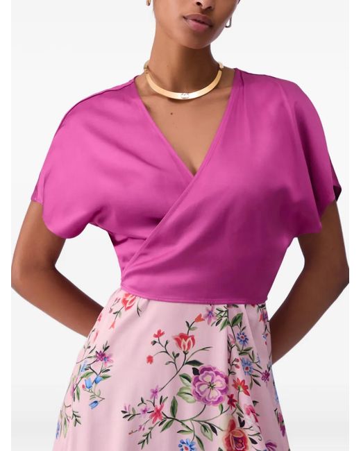 Liu Jo Pink Satin Wrap-Cut Top
