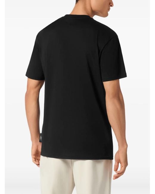 Philipp Plein Black Tiger-Motif T-Shirt for men