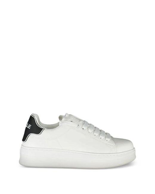 Gaelle White Platform Lace-Up Sneakers