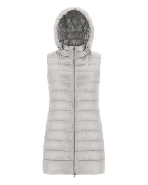 Herno Gray Serena Hooded Quilted Gilet