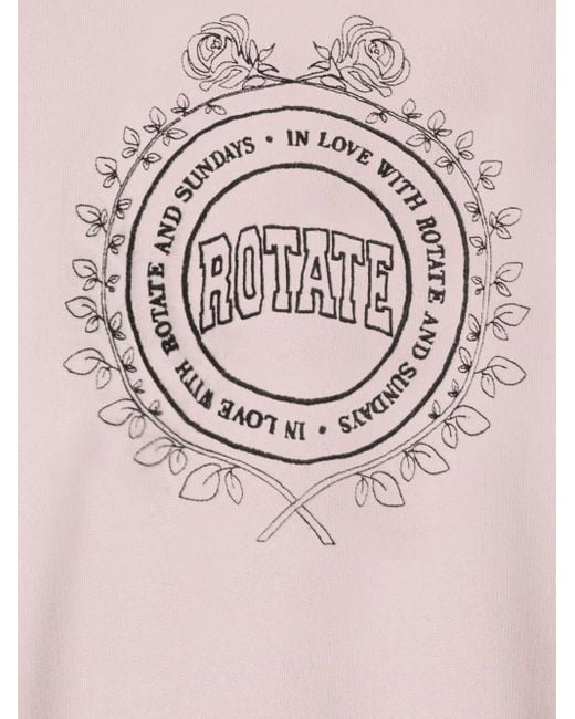Felpa Con Logo Ricamato di ROTATE BIRGER CHRISTENSEN in Pink