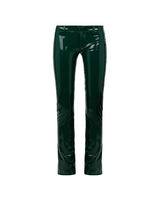 DSquared² Green Patent-Effect Trousers