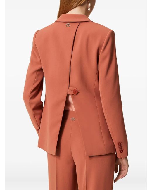 Twinset Orange Back-Vent Single-Breasted Blazer