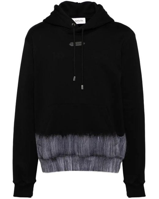 Lanvin Black Logo-Patch Hoodie