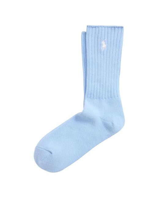 Polo Ralph Lauren Blue Polo Pony-Embroidered Ribbed Socks