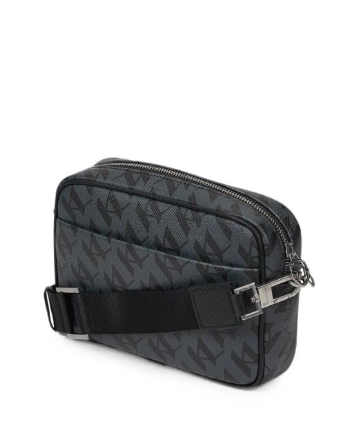 Karl Lagerfeld Black Ikon Monogram Elongated Crossbody Bag for men