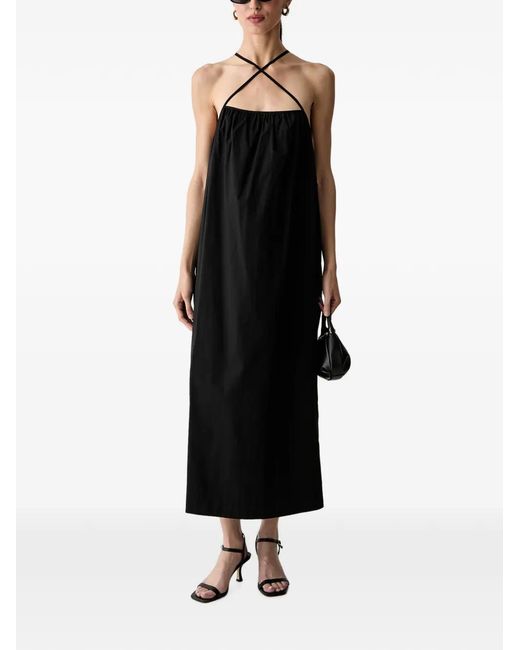 Benetton Black Criss-Cross-Strap Loose Maxi Dress