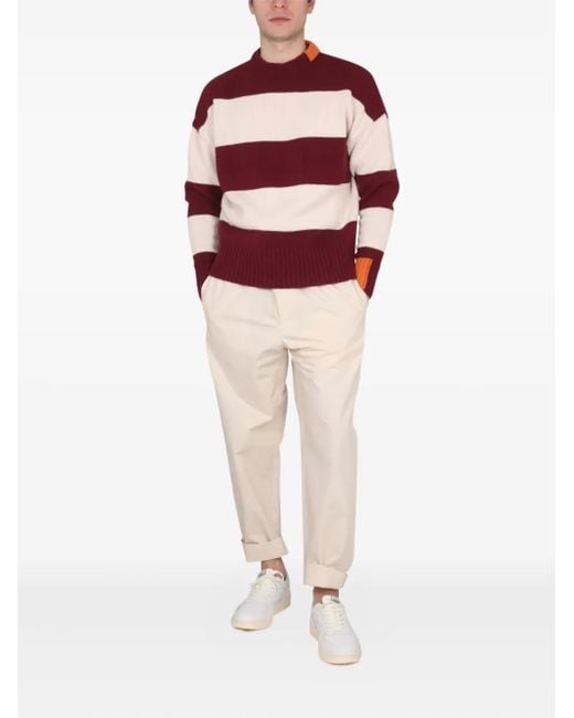 RIGHT FOR Red Striped Jumper for men