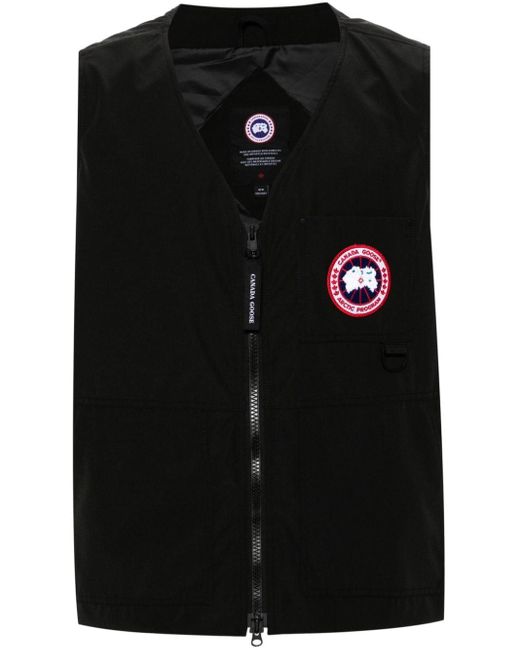 Gilet zippé à patch logo Canada Goose pour homme en coloris Black